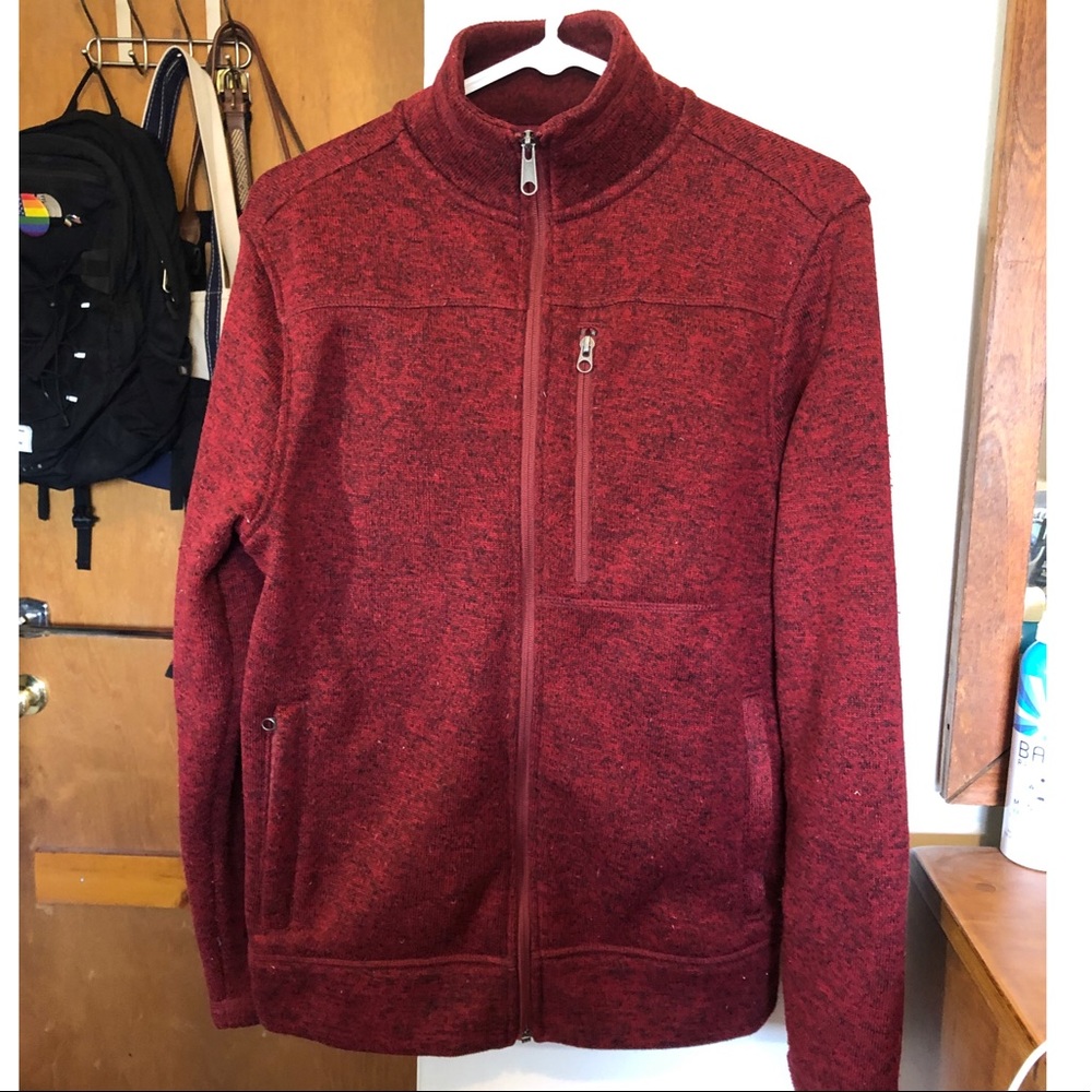 Merona full zip burgundy fleece jacket Size S